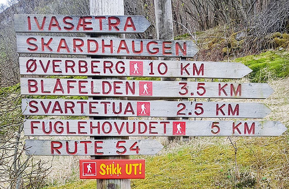 GODT MERKA: Stiar og turruter er godt merka i Vanylven, men Friluftslivsbarometeret seier det er avgrensa kva data som ligg tilgjengeleg for alle kommunane i landet.