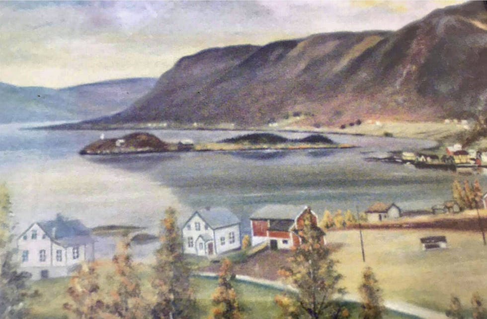 Måleri av Fiskå, innsendt av Kjell Båtnes. Målar ukjend.