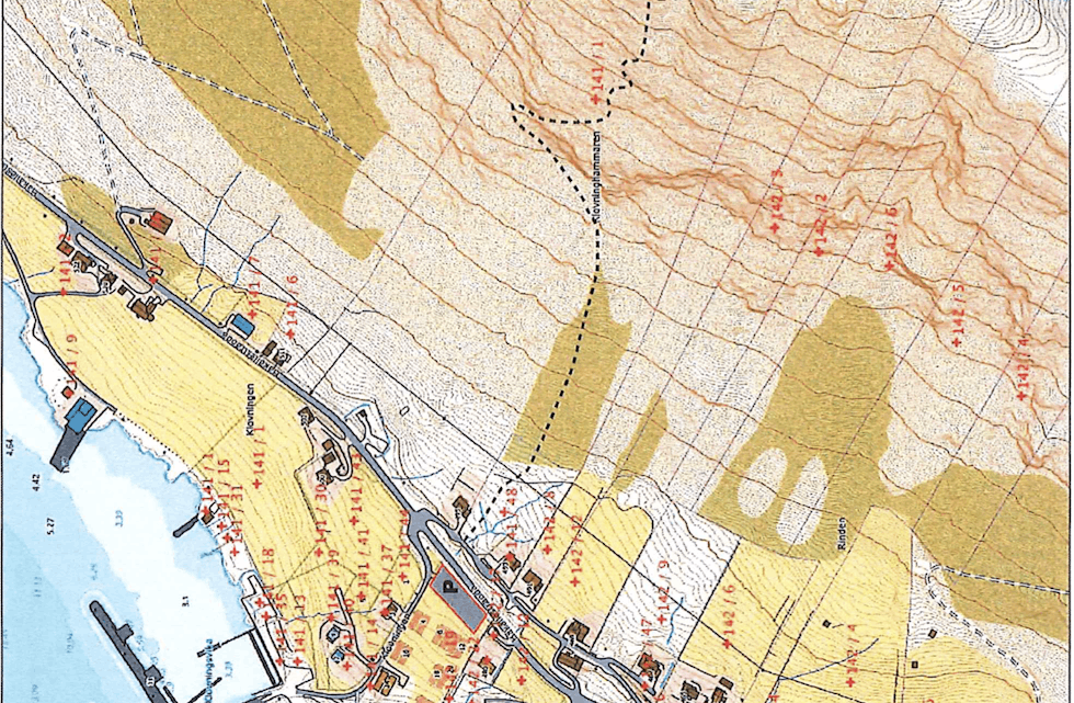 Kart som viser traseen. FOTO: Hakallestranda Utvikling