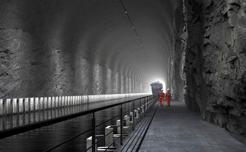 Stad Skipstunnel. Modell: Kystverket