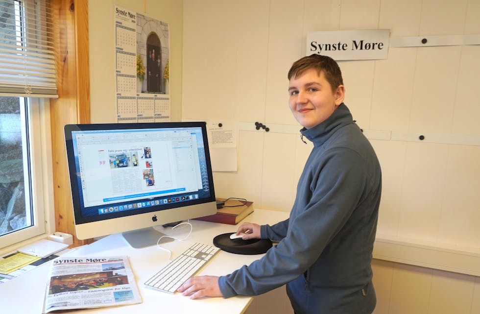 NY SKRIBENT: Ola Kristoffer Vada Blom fekk prøve seg som journalist her hos oss førre veke.