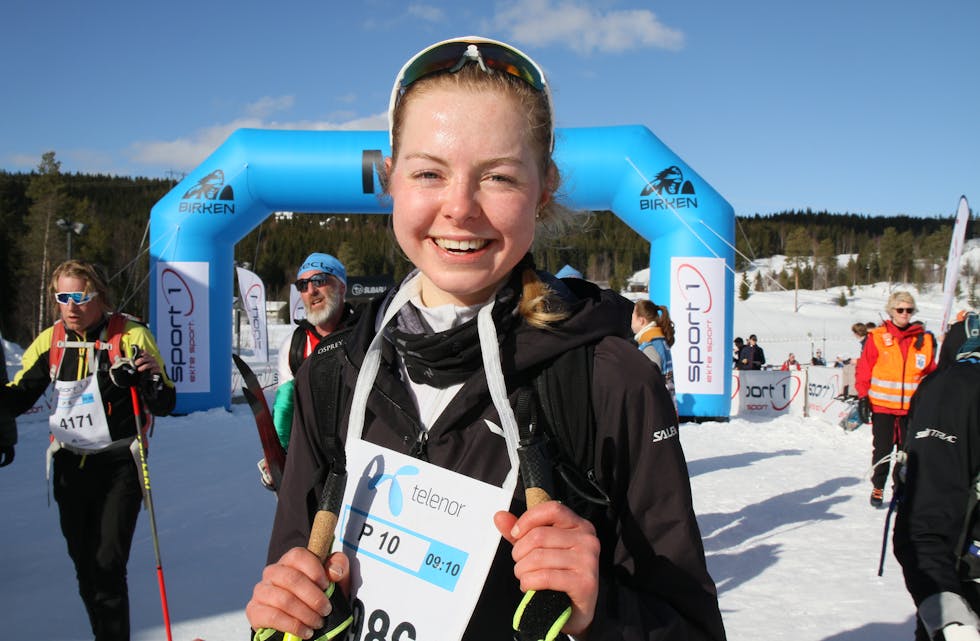 I FORM: Siren Margrethe Berget hadde all mogleg grunn til å vera fornøgd etter at ho hadde fullført Birkebeinerrennet for aller første gong.