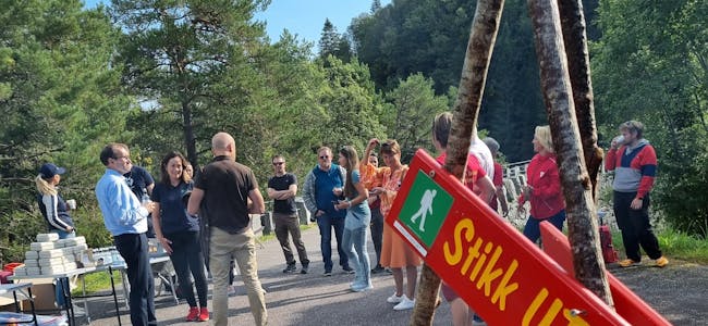 SKODJEBRUENE: Frå Stikk UT!-festivalen der eitt av arrangementa var på Skodjebruene i Ålesund kommune.  