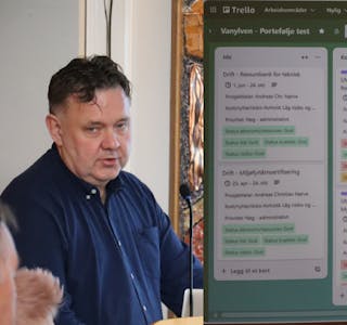OVERSIKT: Kommunedirektør Andreas Nørve og administrasjonen har fått oversikt over planar og prosjekt ved å bruke planleggingsverktøyet Trello. 