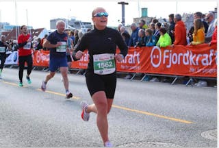 LØP: Fleire vanylvingar var med i Bergen City maraton i helga. Her Anna Nygård Thunem.