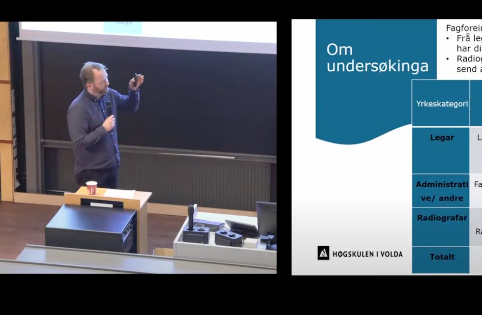 PRESENTASJON: Dei fire forskarane la fram sine funn på Høgskulen i Volda tysdag.