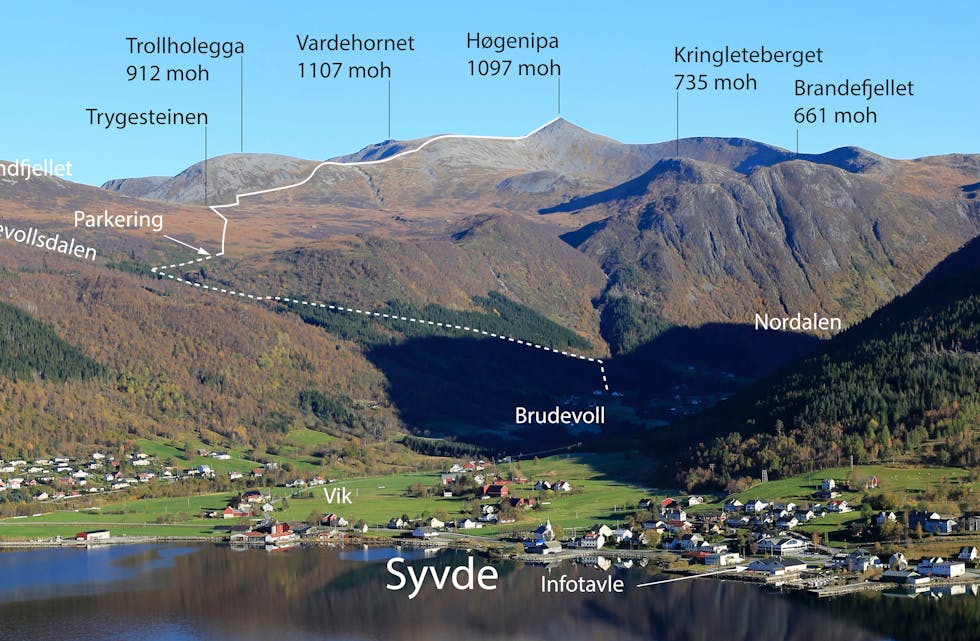 HØGENIPA er lett kjenneleg med sin pyramideforma topp. Søndag kan du vere med til toppen.